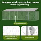 Dog Cage with Roof Silver 800 x 200 x 256 cm Steel and PE