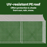 Dog Cage with Roof Silver 800 x 200 x 256 cm Steel and PE - Extra Image
