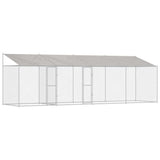 Dog Cage with Roof Silver 800 x 200 x 256 cm Steel and PE