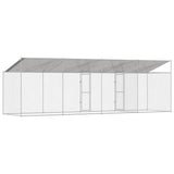 Dog Cage with Roof Silver 800 x 200 x 256 cm Steel and PE