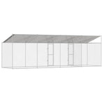 Dog Cage with Roof Silver 800 x 200 x 256 cm Steel and PE