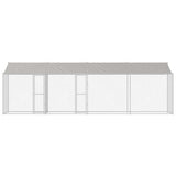 Dog Cage with Roof Silver 800 x 200 x 256 cm Steel and PE - Side View