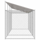 Dog Cage with Roof Silver 800 x 200 x 256 cm Steel and PE - Top-Down View