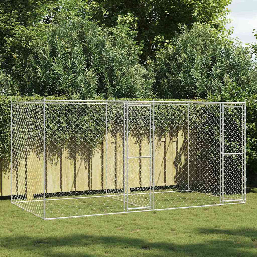 Dog Cage Silver 400 x 200 x 200 cm Galvanised Steel