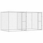 Dog Cage Silver 400 x 200 x 200 cm Galvanised Steel
