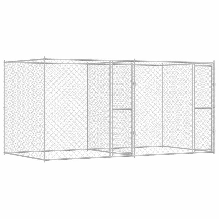 Dog Cage Silver 400 x 200 x 200 cm Galvanised Steel