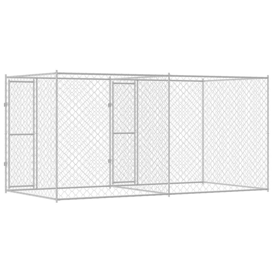 Dog Cage Silver 400 x 200 x 200 cm Galvanised Steel