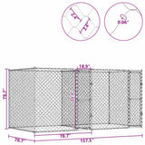 Dog Cage Silver 400 x 200 x 200 cm Galvanised Steel
