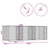Dog Cage Silver 600 x 200 x 200 cm Galvanised Steel