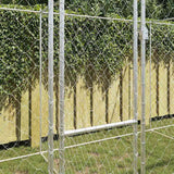 Dog Cage Silver 800 x 200 x 200 cm Galvanised Steel - Side View
