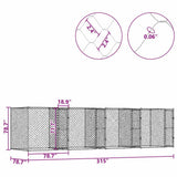 Dog Cage Silver 800 x 200 x 200 cm Galvanised Steel