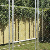 Dog Cage Silver 400 x 200 x 200 cm Galvanised Steel - Side View