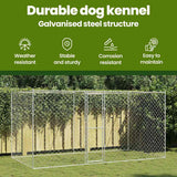 Dog Cage Silver 400 x 200 x 200 cm Galvanised Steel