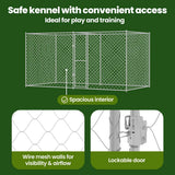 Dog Cage Silver 400 x 200 x 200 cm Galvanised Steel - Low Angle