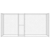 Dog Cage Silver 400 x 200 x 200 cm Galvanised Steel - Top-Down View