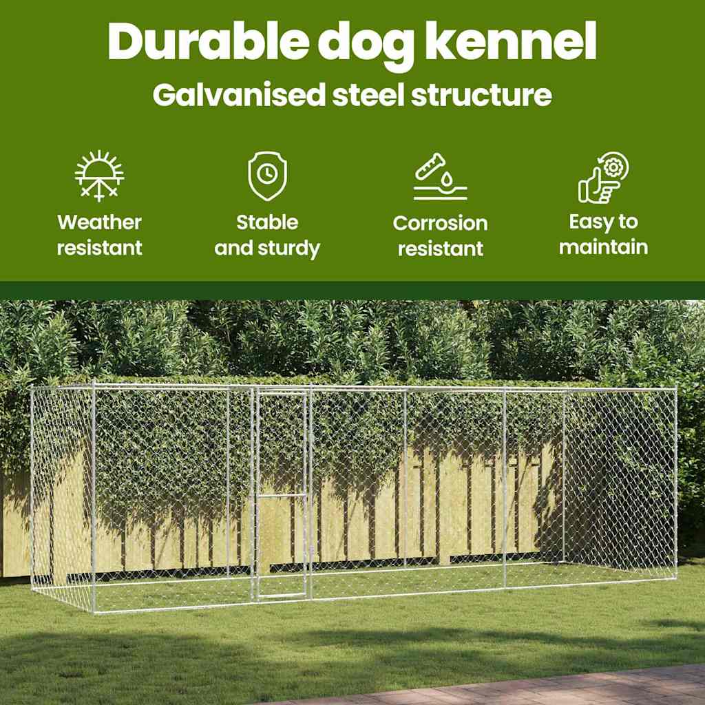 Dog Cage Silver 600 x 200 x 200 cm Galvanised Steel
