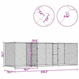 Dog Cage Silver 600 x 200 x 200 cm Galvanised Steel