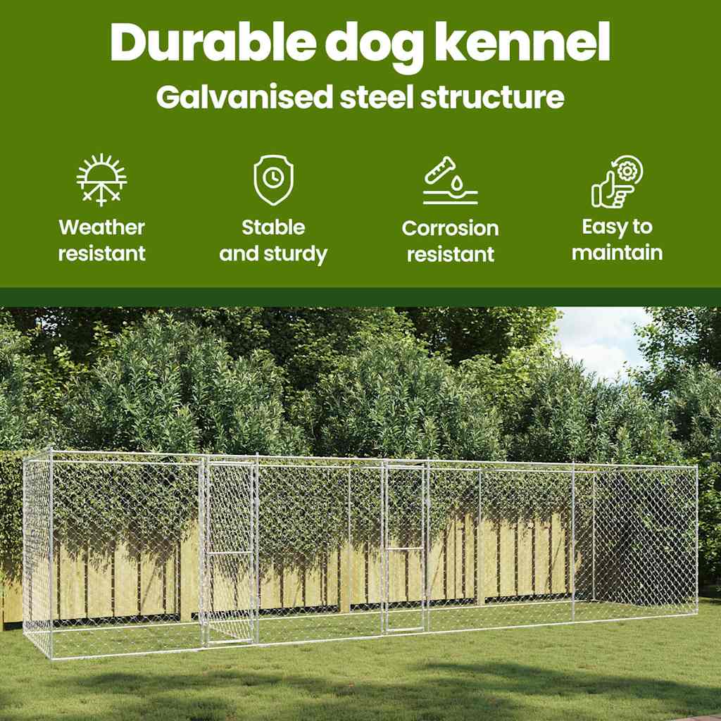 Dog Cage Silver 800 x 200 x 200 cm Galvanised Steel