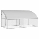 Chicken Cage 2 pcs Silver 400 x 200 x 200 cm Galvanised Steel - Rear View