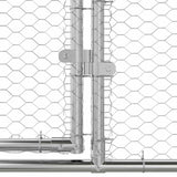 Chicken Cage 2 pcs Silver 400 x 200 x 200 cm Galvanised Steel - Close-Up Angle