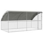 Chicken Cage with 1 Door 2 pcs Silver 400x200x200 cm