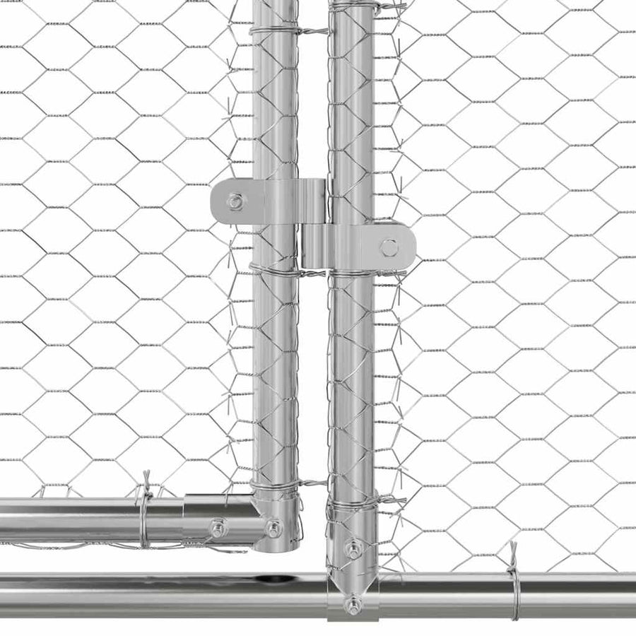 Chicken Cage with 1 Door 3 pcs Silver 600x200x200cm