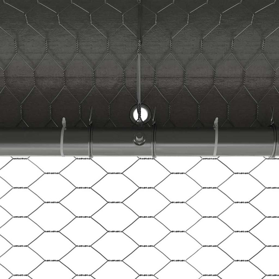 Chicken Cage with 1 Door 3 pcs Silver 600x200x200cm