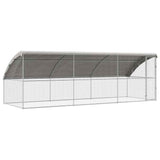 Chicken Cage 3 pcs Silver 600 x 200 x 200 cm Galvanised Steel - Front View