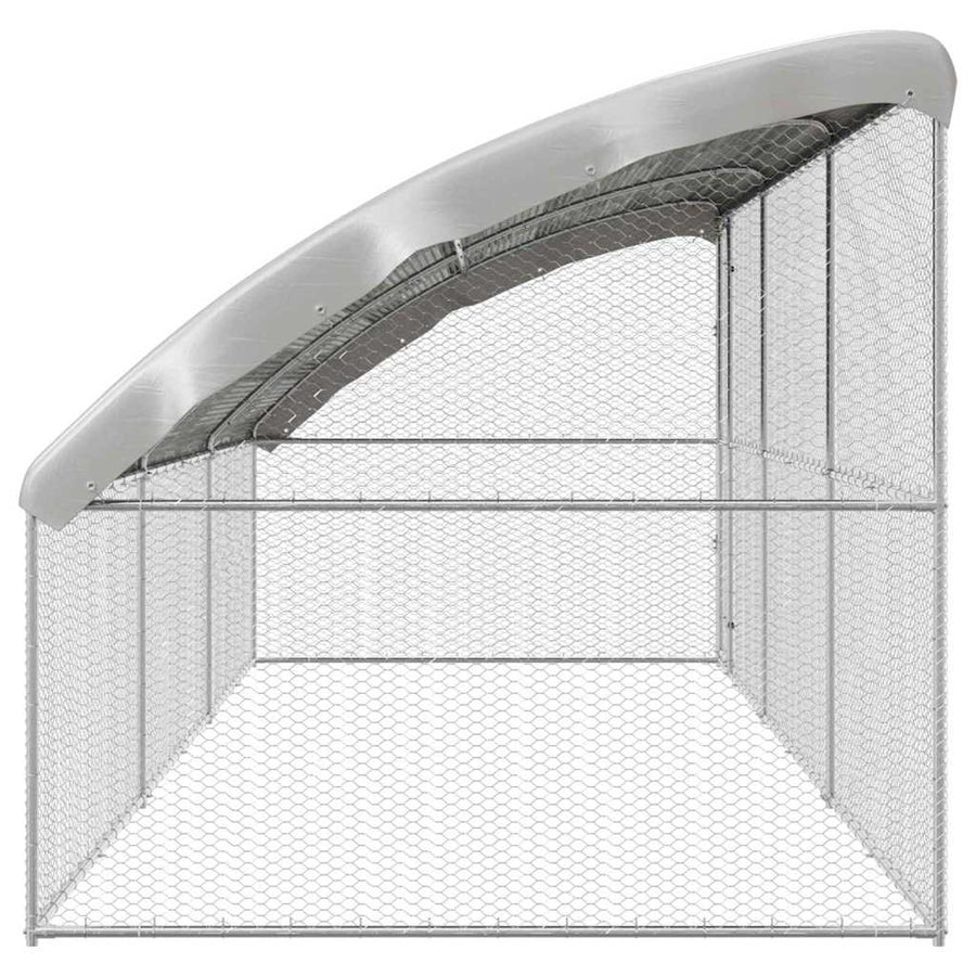 Chicken Cage with 1 Door 3 pcs Silver 600x200x200cm