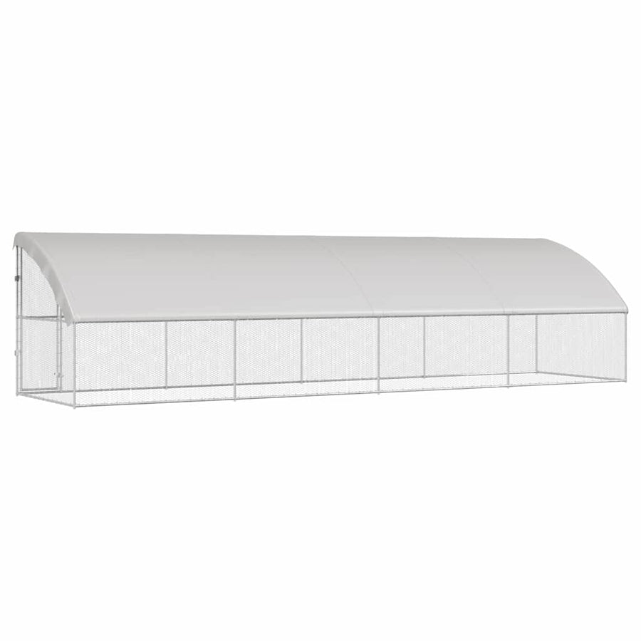 Chicken Cage with 1 Door 4 pcs Silver 800x200x200cm