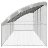 Chicken Cage 4 pcs Silver 800 x 200 x 200 cm Galvanised Steel - 45-Degree Angle