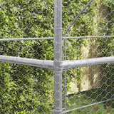 Chicken Cage 2 pcs Silver 400 x 200 x 200 cm Steel and PE - Side View