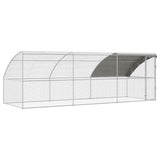 Chicken Cage 3 pcs Silver 600 x 200 x 200 cm Steel and PE - Front View