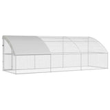 Chicken Cage 3 pcs Silver 600 x 200 x 200 cm Steel and PE - Rear View