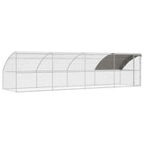 Chicken Cage 4 pcs Silver 800 x 200 x 200 cm Steel and PE - Front View