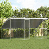 Dog Kennel 2 pcs Silver 4 x 2 x 2 m Galvanised steel