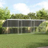 Dog Kennel 3 pcs Silver 6 x 2 x 2 m Galvanised steel
