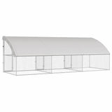 Dog Kennel 3 pcs Silver 6 x 2 x 2 m Galvanised steel - Rear View