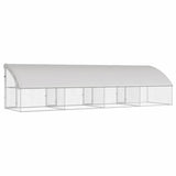Dog Kennel 4 pcs Silver 8 x 2 x 2 m Galvanised steel - Rear View