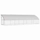 Dog Kennel 4 pcs Silver 8 x 2 x 2 m Galvanised steel