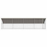 Dog Kennel 4 pcs Silver 8 x 2 x 2 m Galvanised steel - Top-Down View