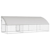Dog Kennel 3 pcs Silver 6 x 2 x 2 m Galvanised steel - Rear View