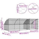 Dog Kennel 3 pcs Silver 6 x 2 x 2 m Galvanised steel - Extra Image