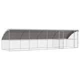 Dog Kennel 4 pcs Silver 8 x 2 x 2 m Galvanised steel - Front View
