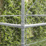 Dog Kennel 2 pcs Silver 4 x 2 x 2 m Galvanised steel