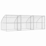 Dog Kennel 3 pcs Silver 6 x 2 x 2 m Galvanised steel - Front View