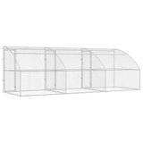 Dog Kennel 3 pcs Silver 6 x 2 x 2 m Galvanised steel - Rear View