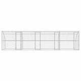 Dog Kennel 4 pcs Silver 8 x 2 x 2 m Galvanised steel