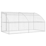 Dog Kennel 2 pcs Silver 4 x 2 x 2 m Galvanised steel - Rear View