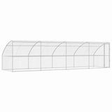Dog Kennel 4 pcs Silver 8 x 2 x 2 m Galvanised steel - Front View
